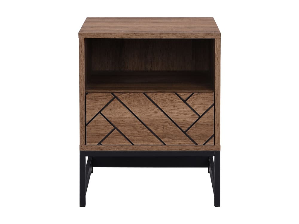 Table de chevet mdf naturel foncé