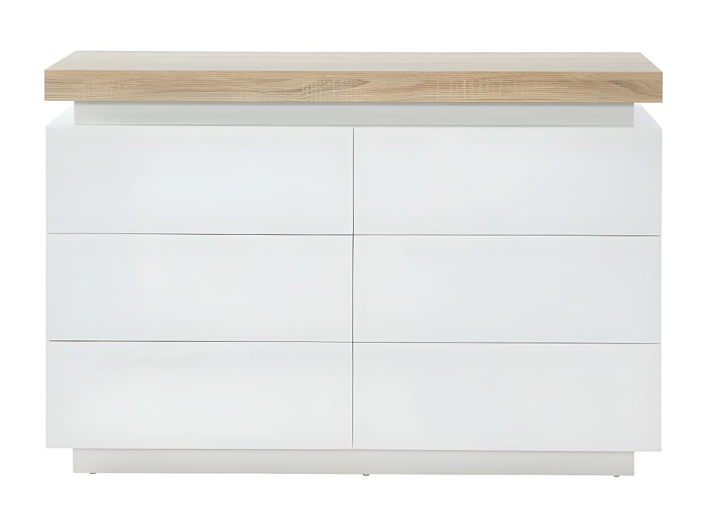 Commode basse effet bois , blanc