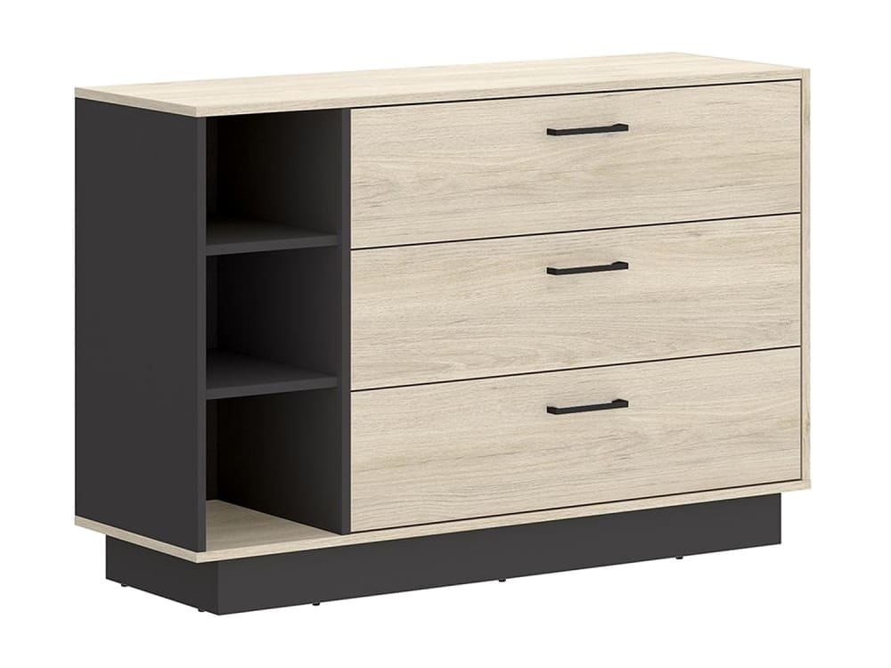 commode effet bois gris
