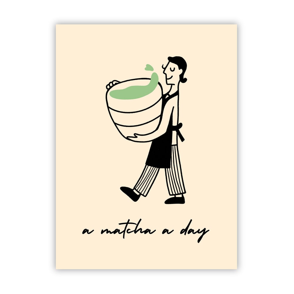 Poster Lab Poster a matcha a day, 30x40 cm Mehrfarbig Papier