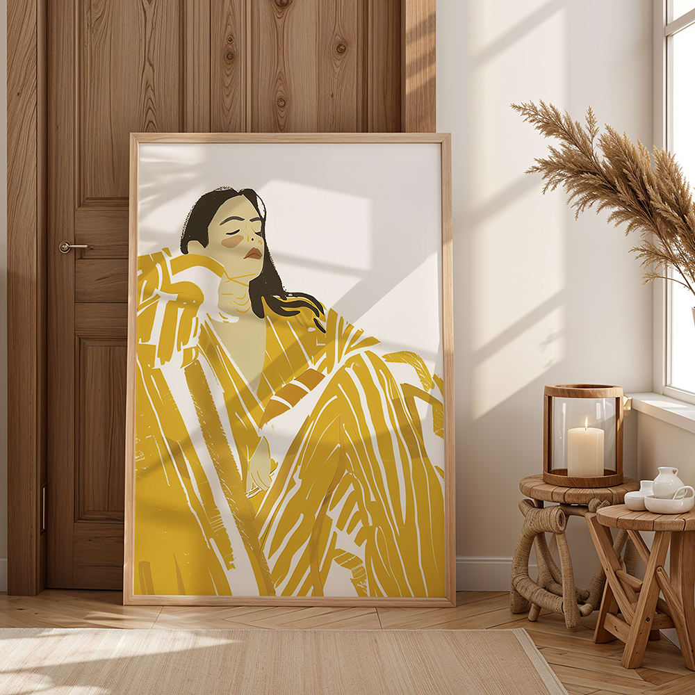 Poster gelbe kleidung, 30x40 cm - Maisons Du Monde