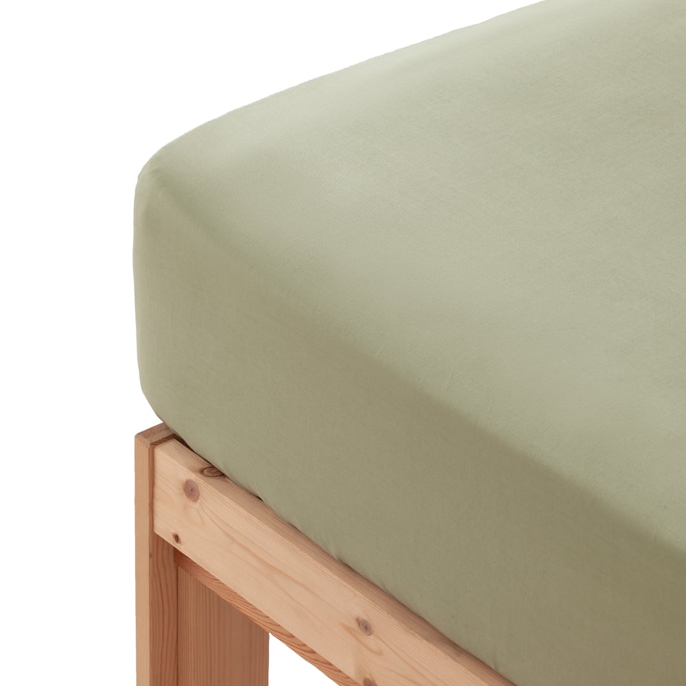 Drap-housse en 100% coton vert 120x200x30 cm