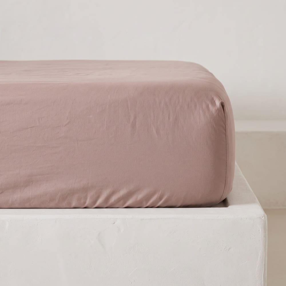 Drap-housse en 100% coton rose 100x200x30 cm
