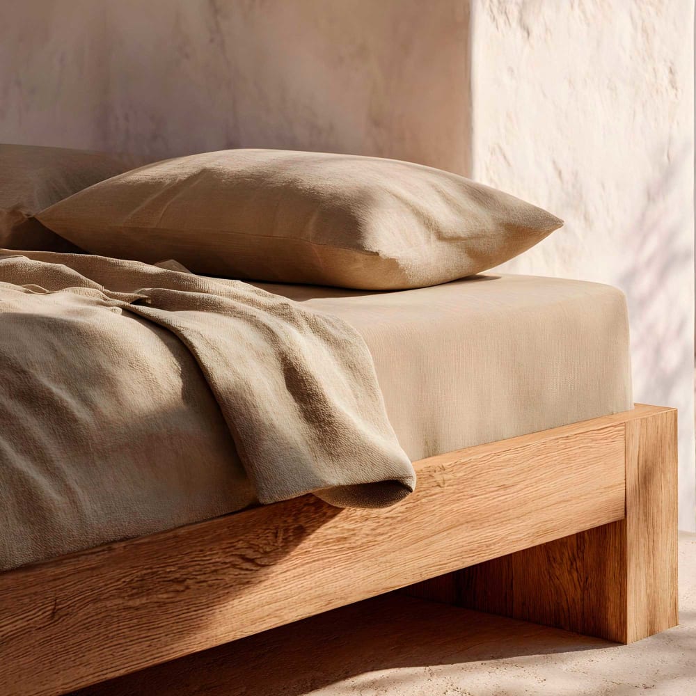Spannbettlaken aus 100% Baumwolle, Linen 135x200x30 cm - Maisons
