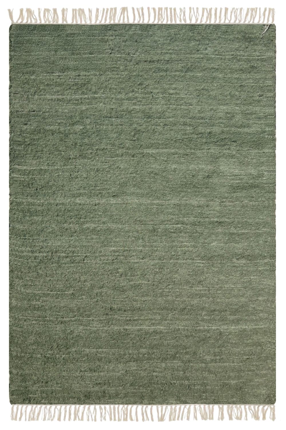 Tapis en coton recyclé tissé à la main vert 120 x 170