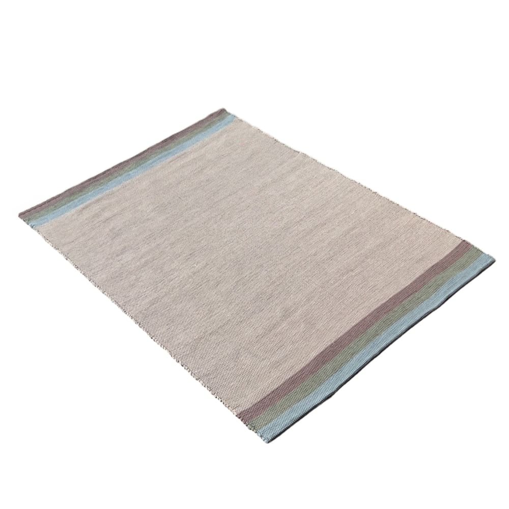 Tapis en coton recyclé tissé à la main beige 120 x 170 cm — vue 4