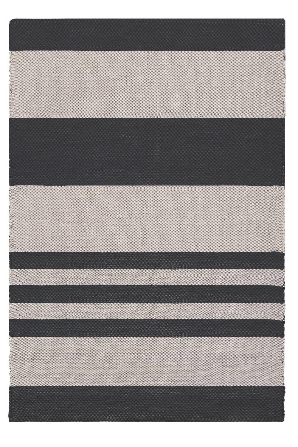 Tapis en coton recyclé tissé à la main noir 120 x 170