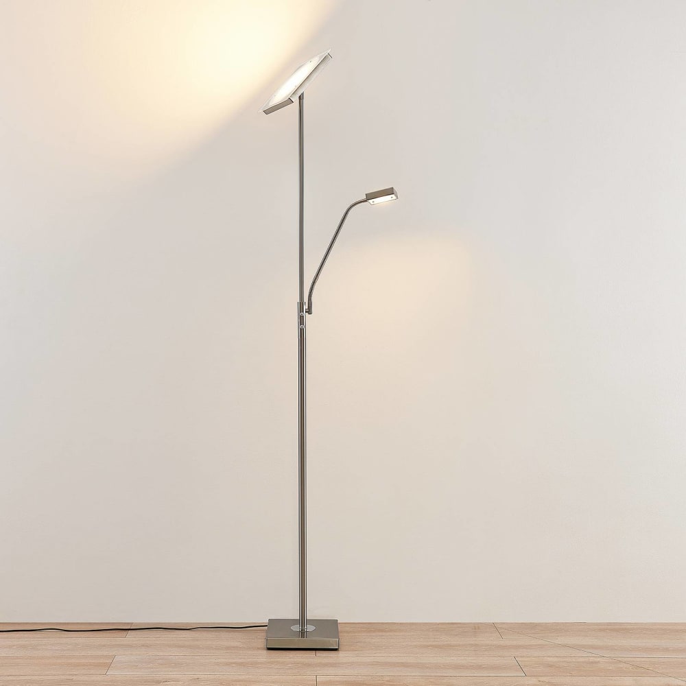 LED Stehlampe aus Metall, grau - Maisons Du Monde