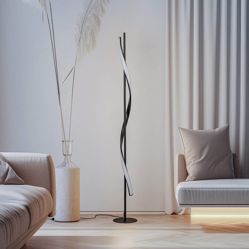 LED Stehlampe aus Metall, schwarz - Maisons Du Monde