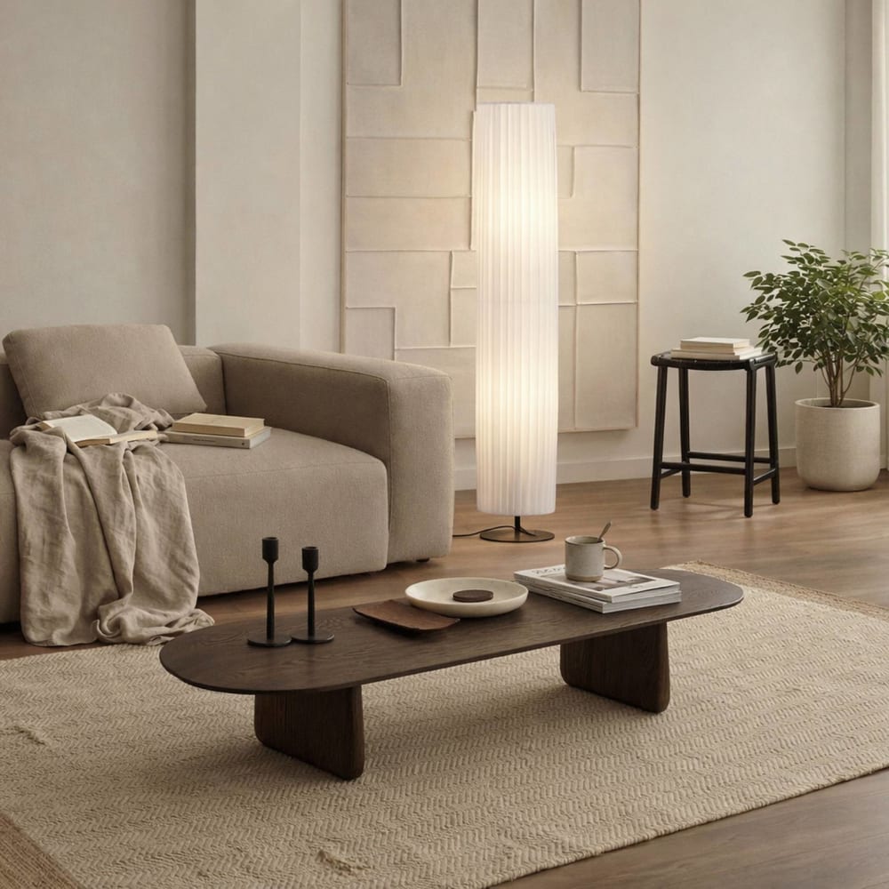Stehlampe aus Textil, weiß - Maisons Du Monde