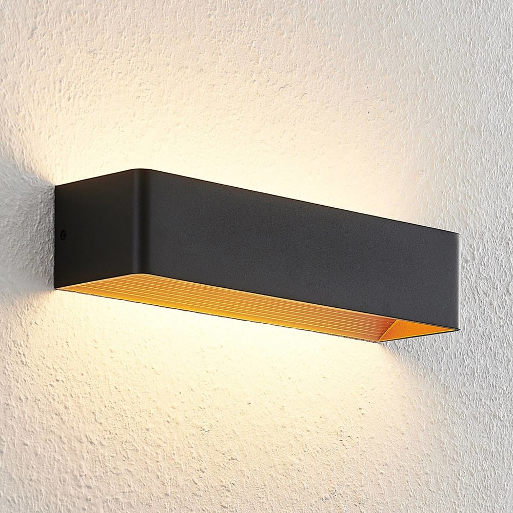 LED Wandleuchte, Wandlampe Innen aus Aluminium, schwarz - Maisons