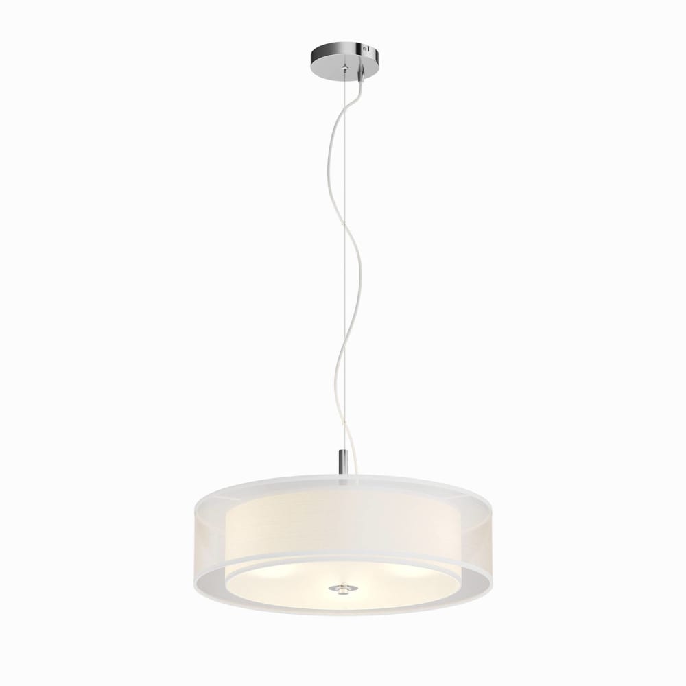 Lindby Pendelleuchte aus Textil, weiß style modern - Stoff