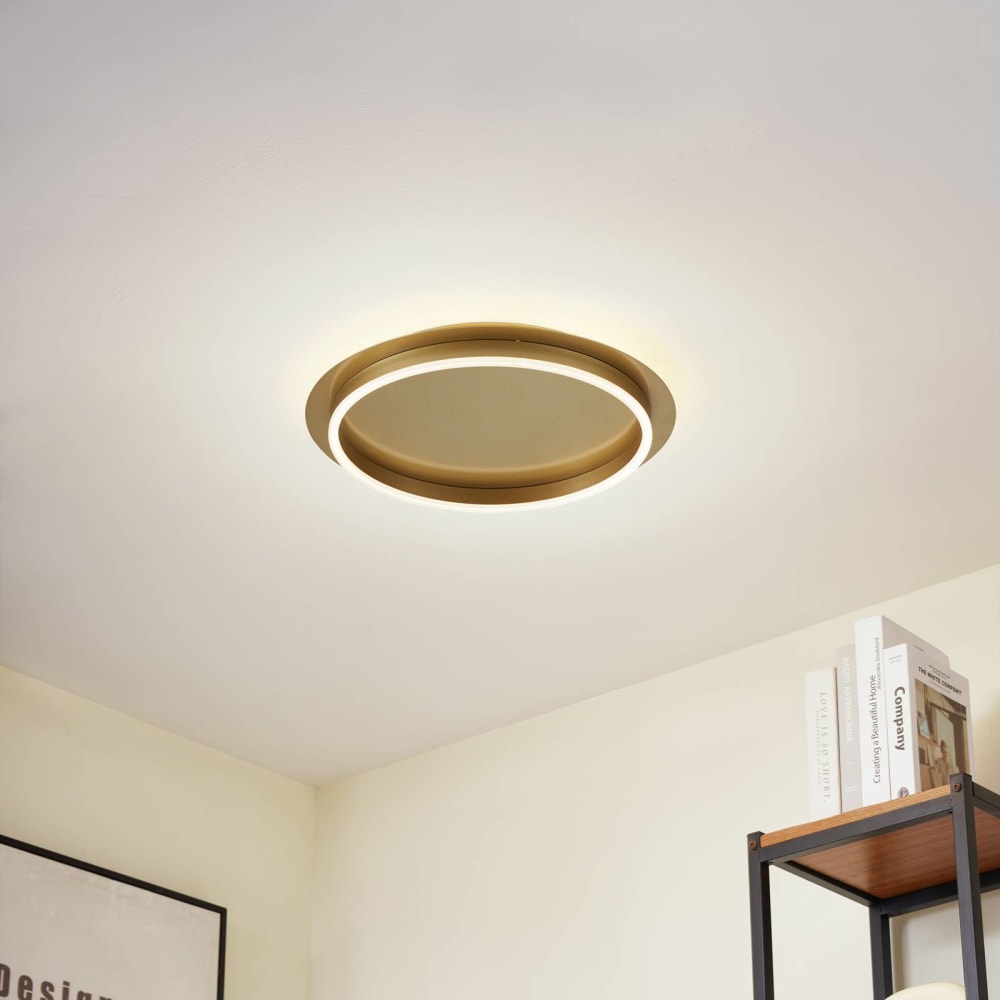 LED Deckenleuchte aus Kunststoff, gold / messing - Maisons Du