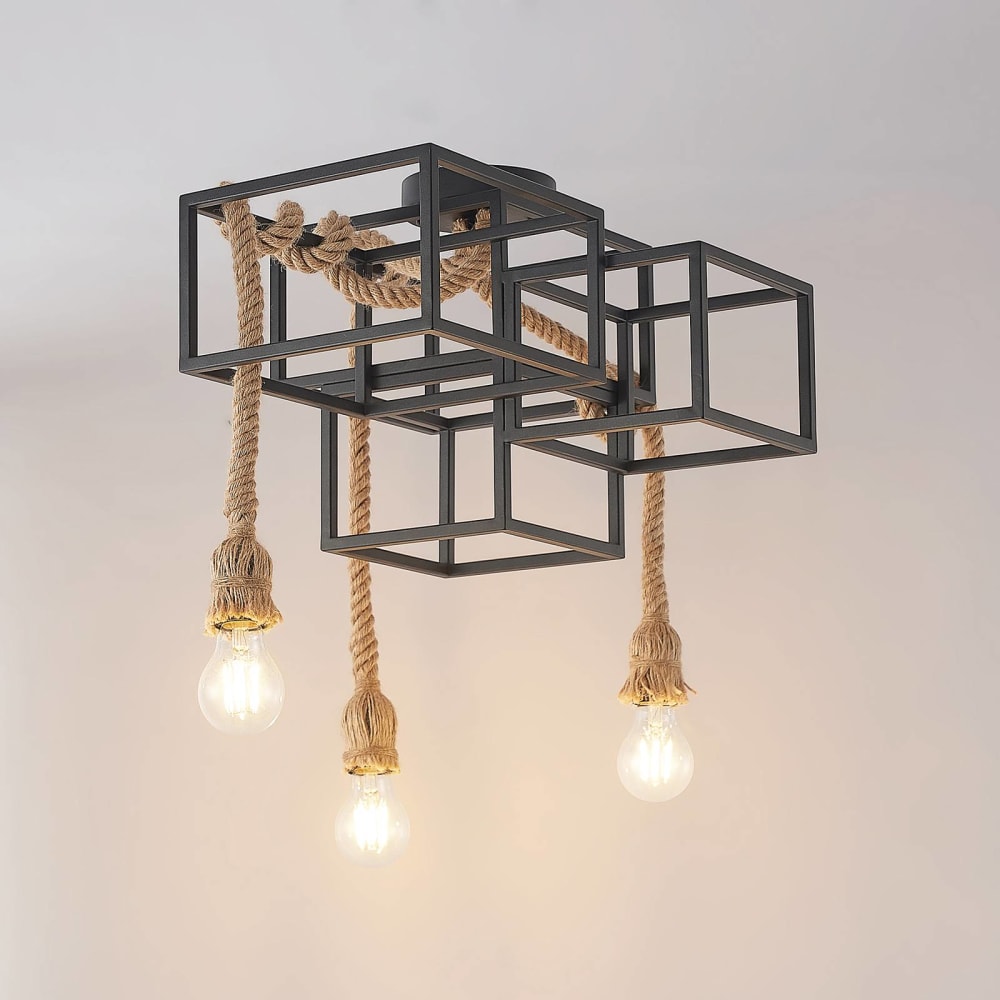 Lucande Deckenlampe aus Metall, schwarz style modern - Metall