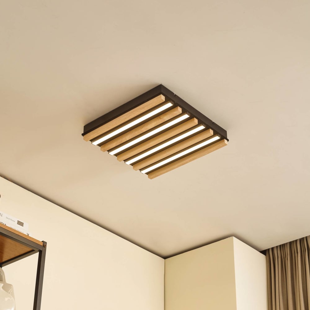Deckenlampe aus Holz, Holz hell, weiß - Maisons Du Monde