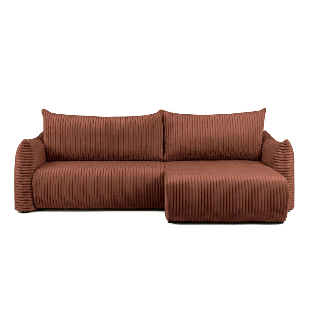 Canapé d'angle convertible - terracotta