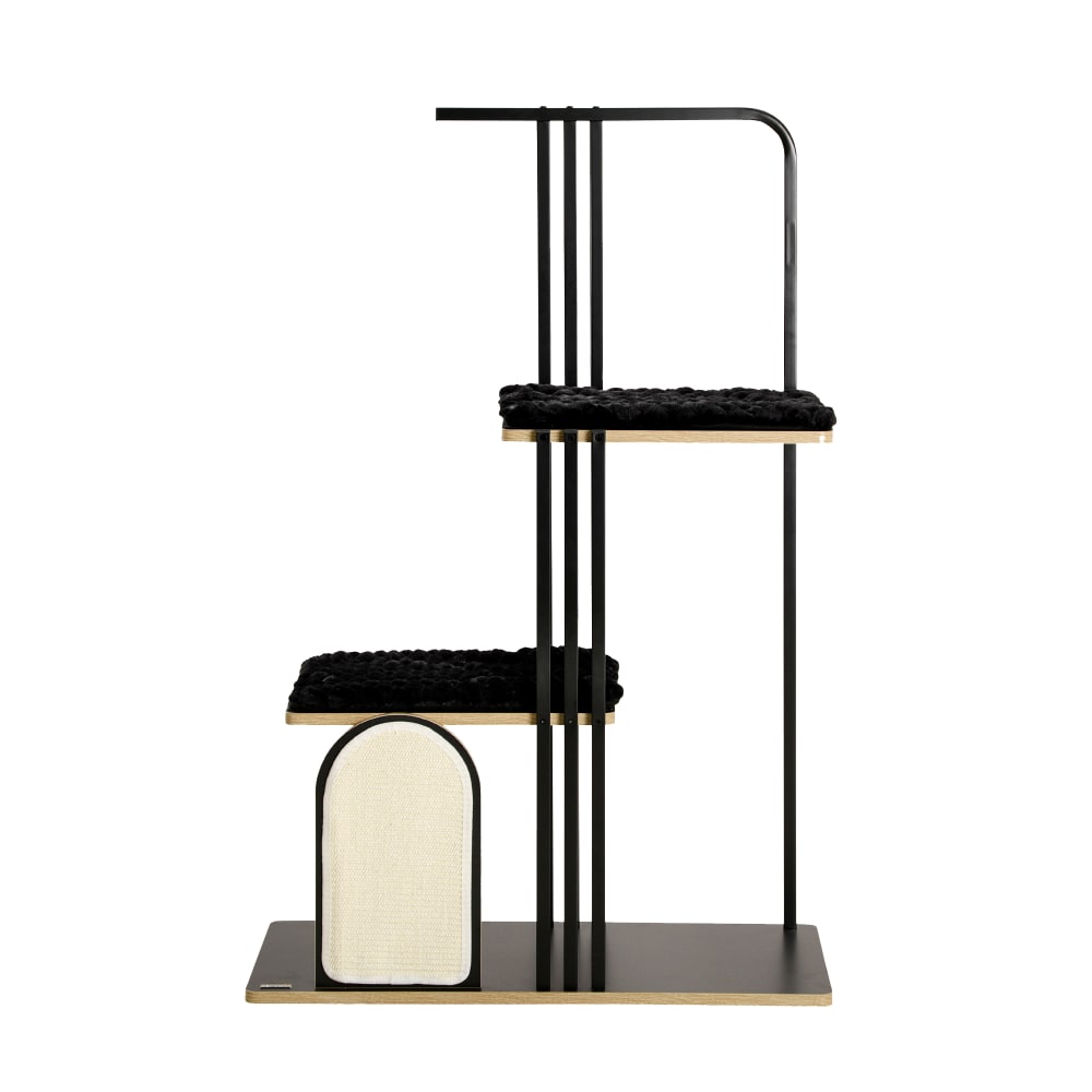 Arbre à chat style industriel avec griffoir sisal et coussins lavables