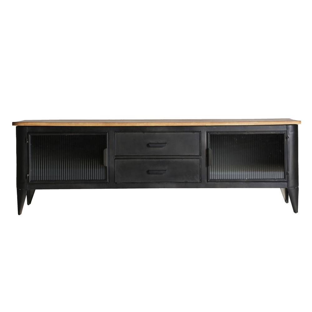 Meuble tv en fer noir  en 165x45x53 cm