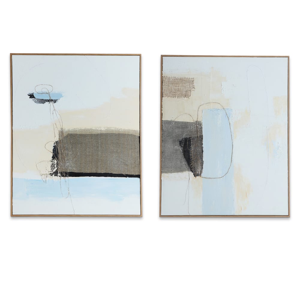 Tableau en toile beige  en 80x3x100 cm