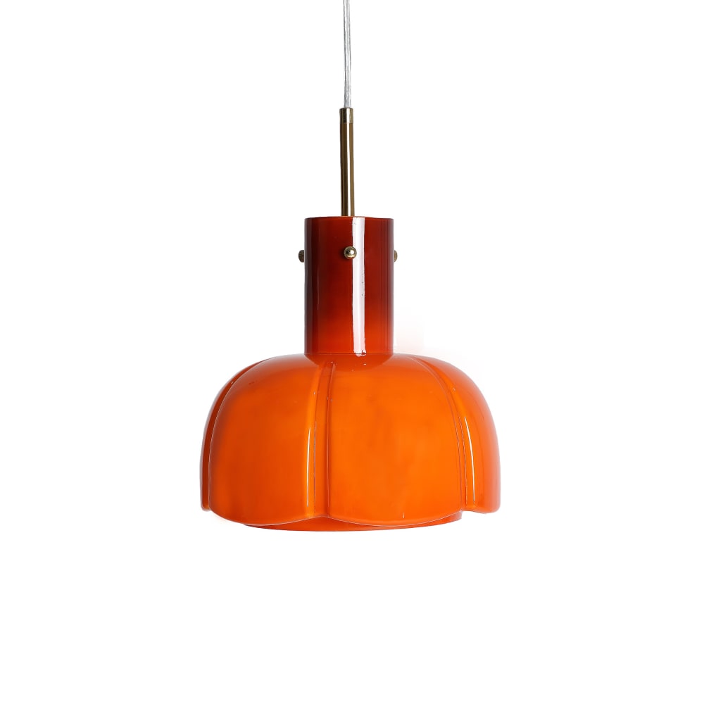 Lustre en crystal orange lisse 25x25x34 cm