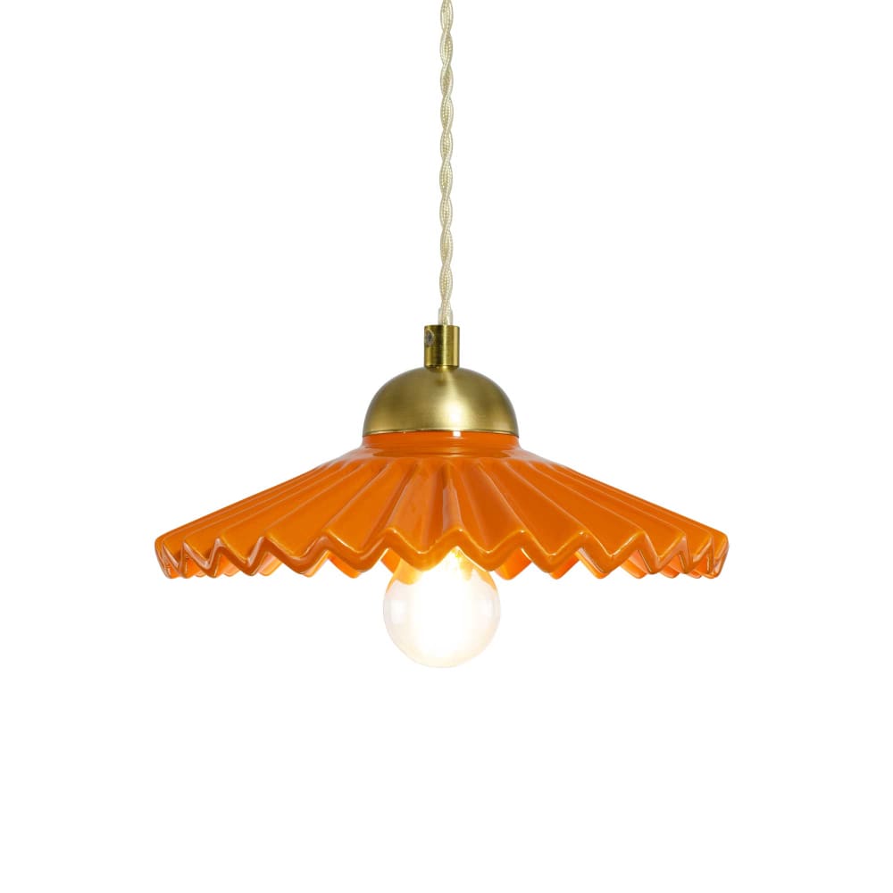 Suspension en céramique, textile torsadé et métal