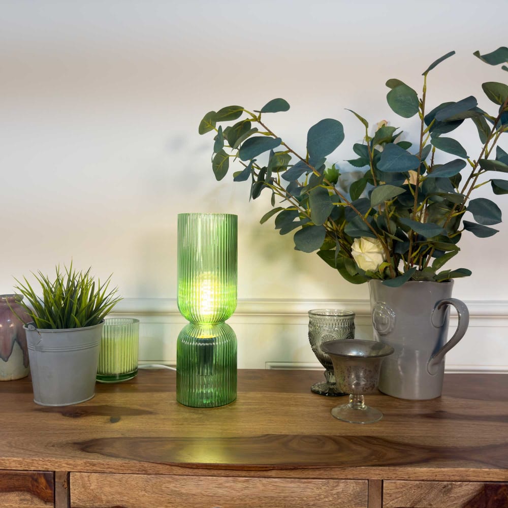 Lampe à poser en verre strié — vue 3