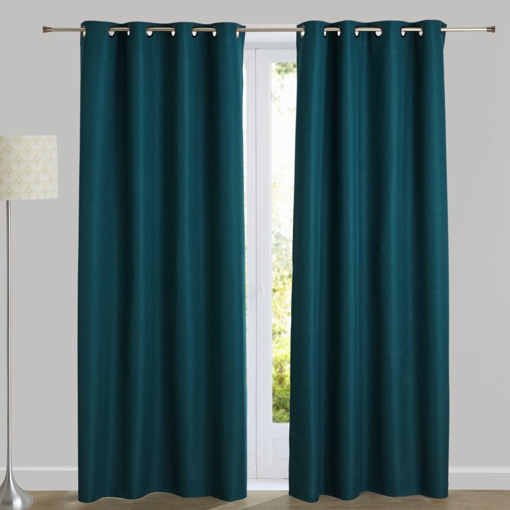 Rideau occultant en polyester bleu canard 140x240cm