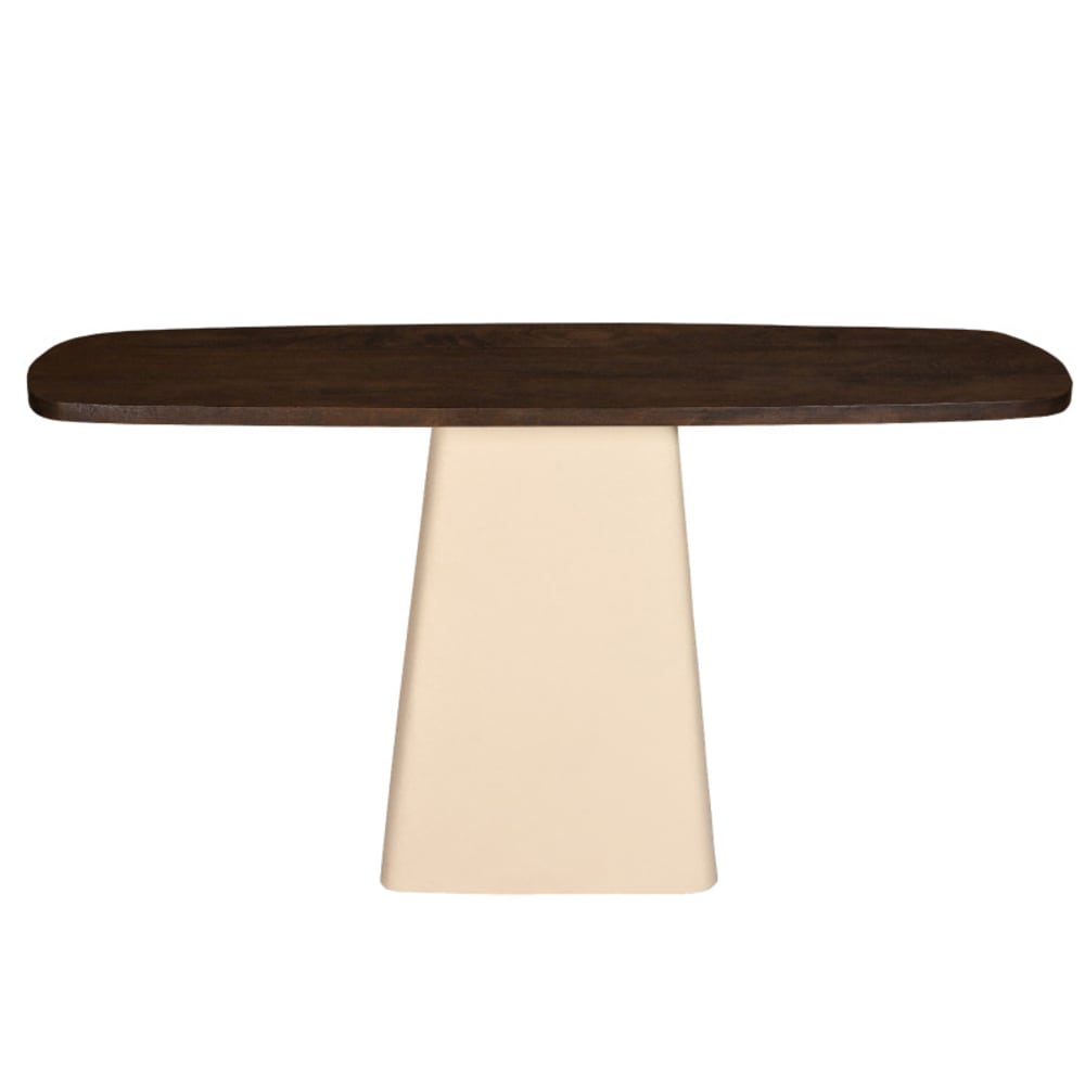 DYLON- Console en bois massif et métal Ivoire