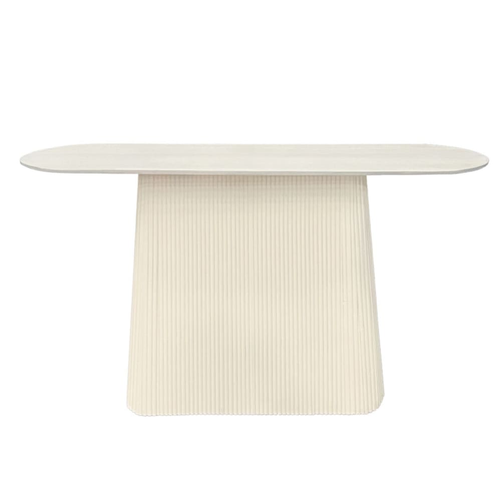 Console 140 cm en bois massif Ivoire