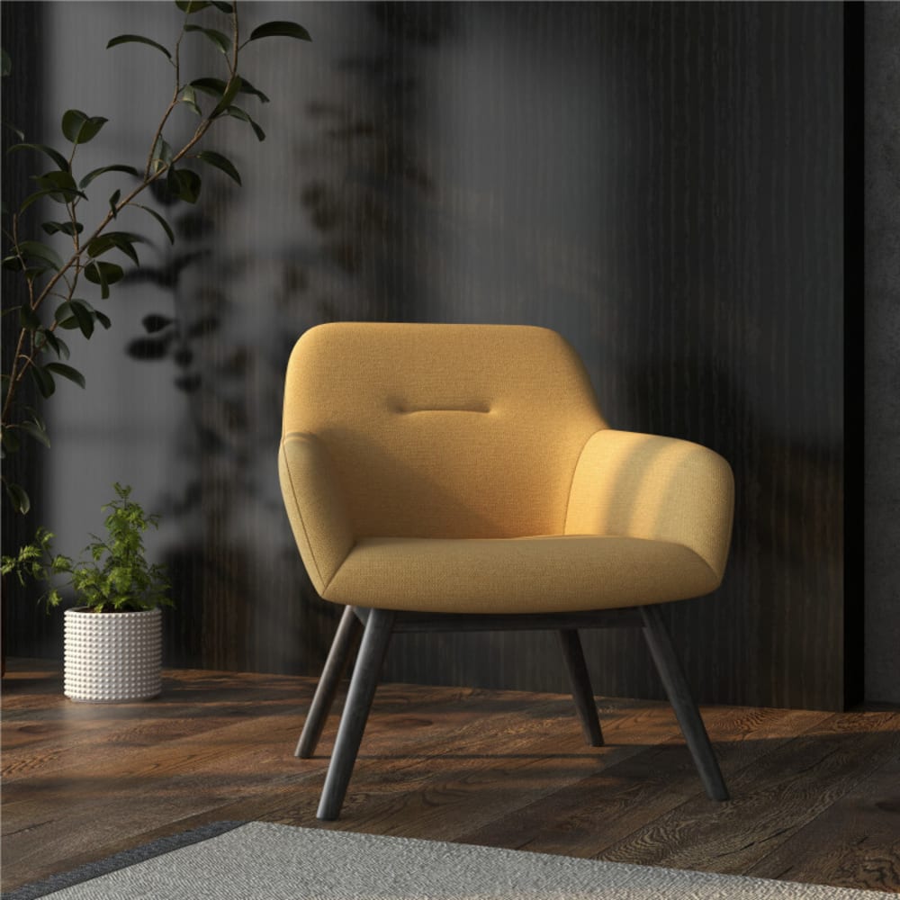 Fauteuil en bois noir et tissu Trendy Safran