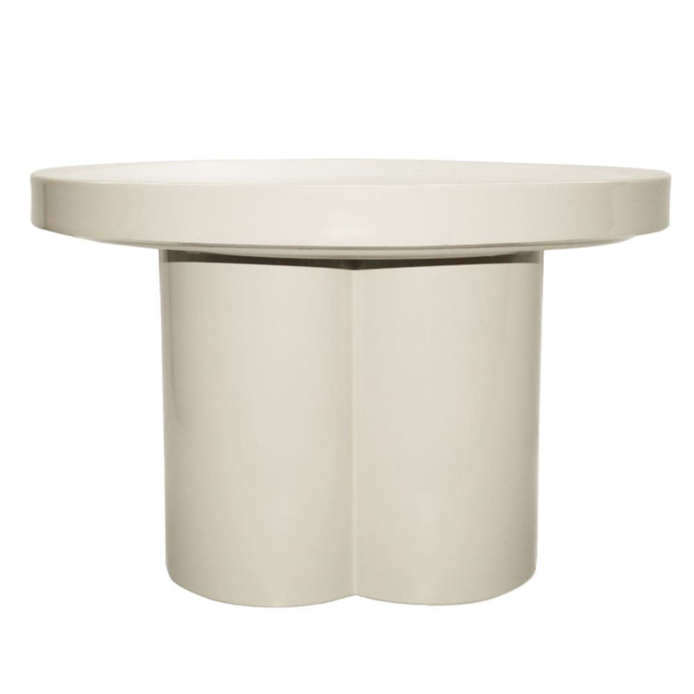FIONA-Table basse ronde D56 cm Blanc cassé
