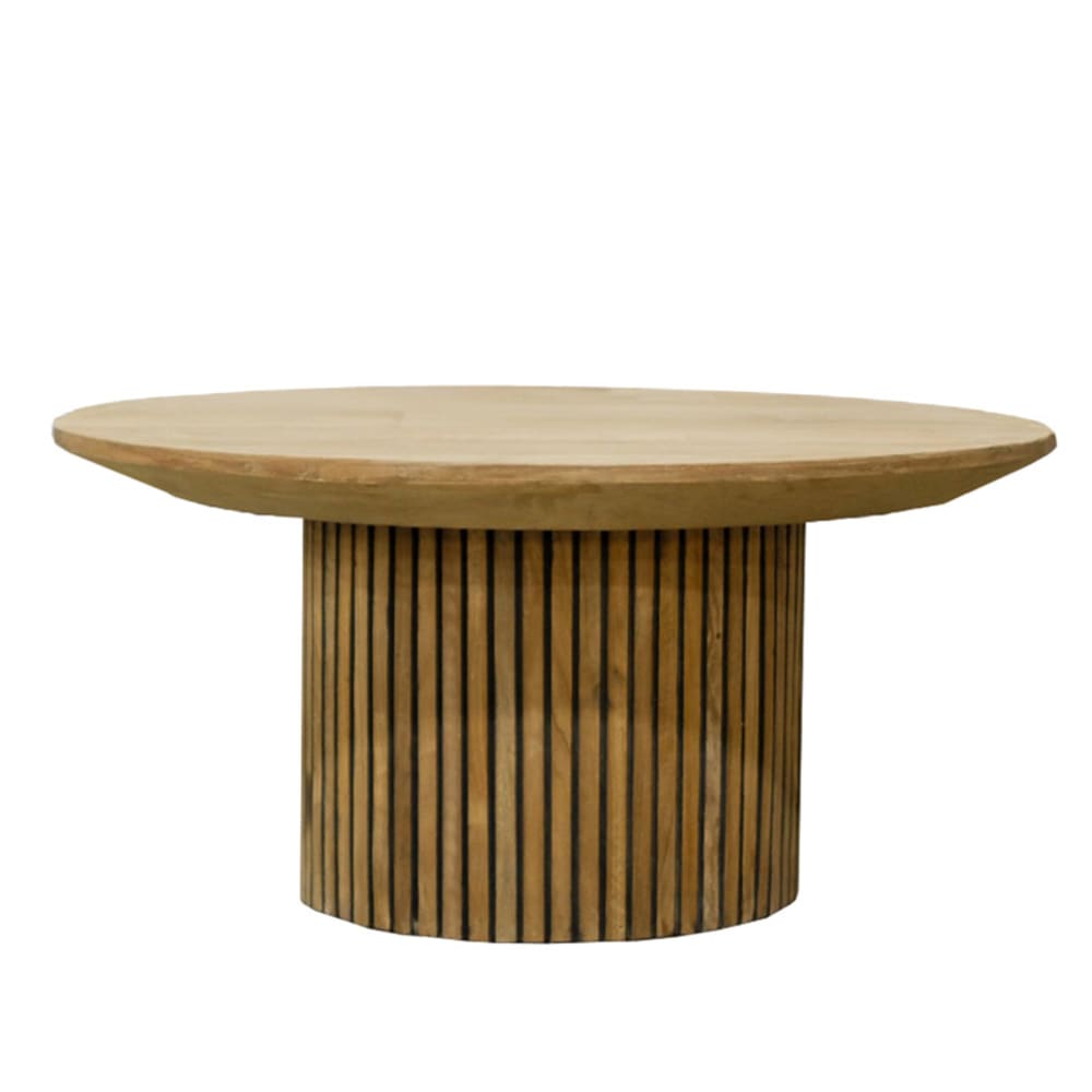 PIANA- Table basse ronde D80 cm en Teck massif