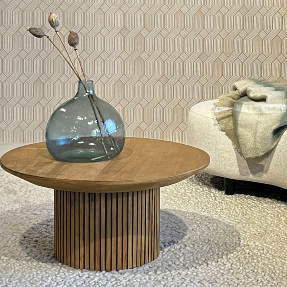Runder Couchtisch D80 cm aus massivem Teakholz - Maisons Du Monde