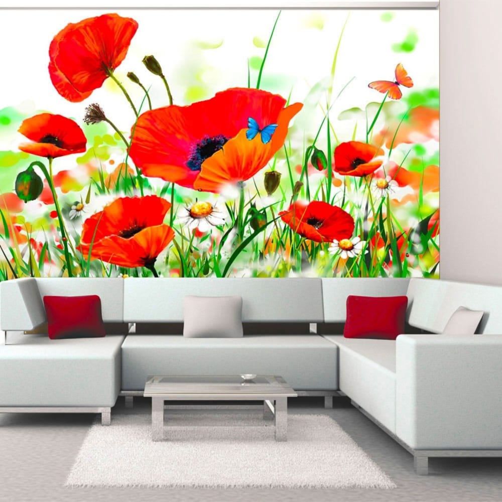 Papier peint coquelicots de campagne 250 x 193 cm — vue 3