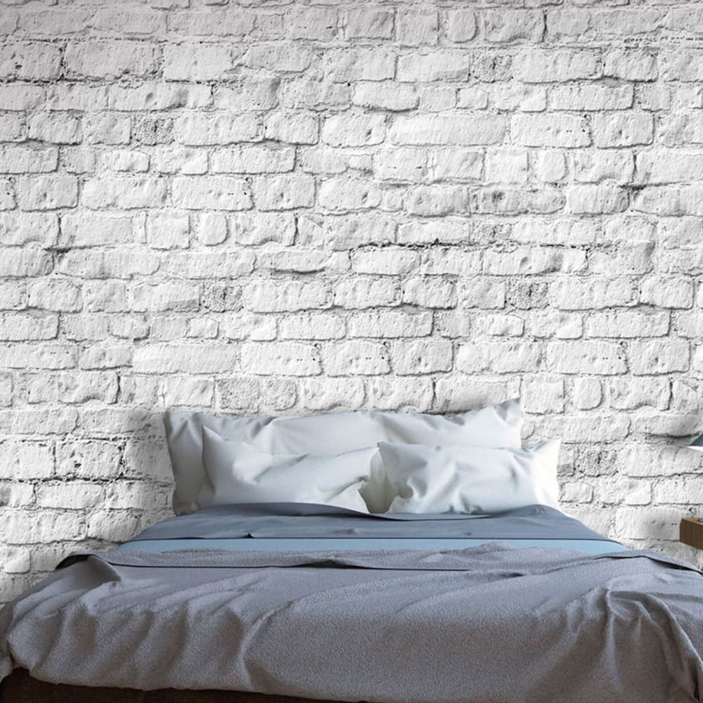 Papier peint brique blanche 400 x 280 cm — vue 3