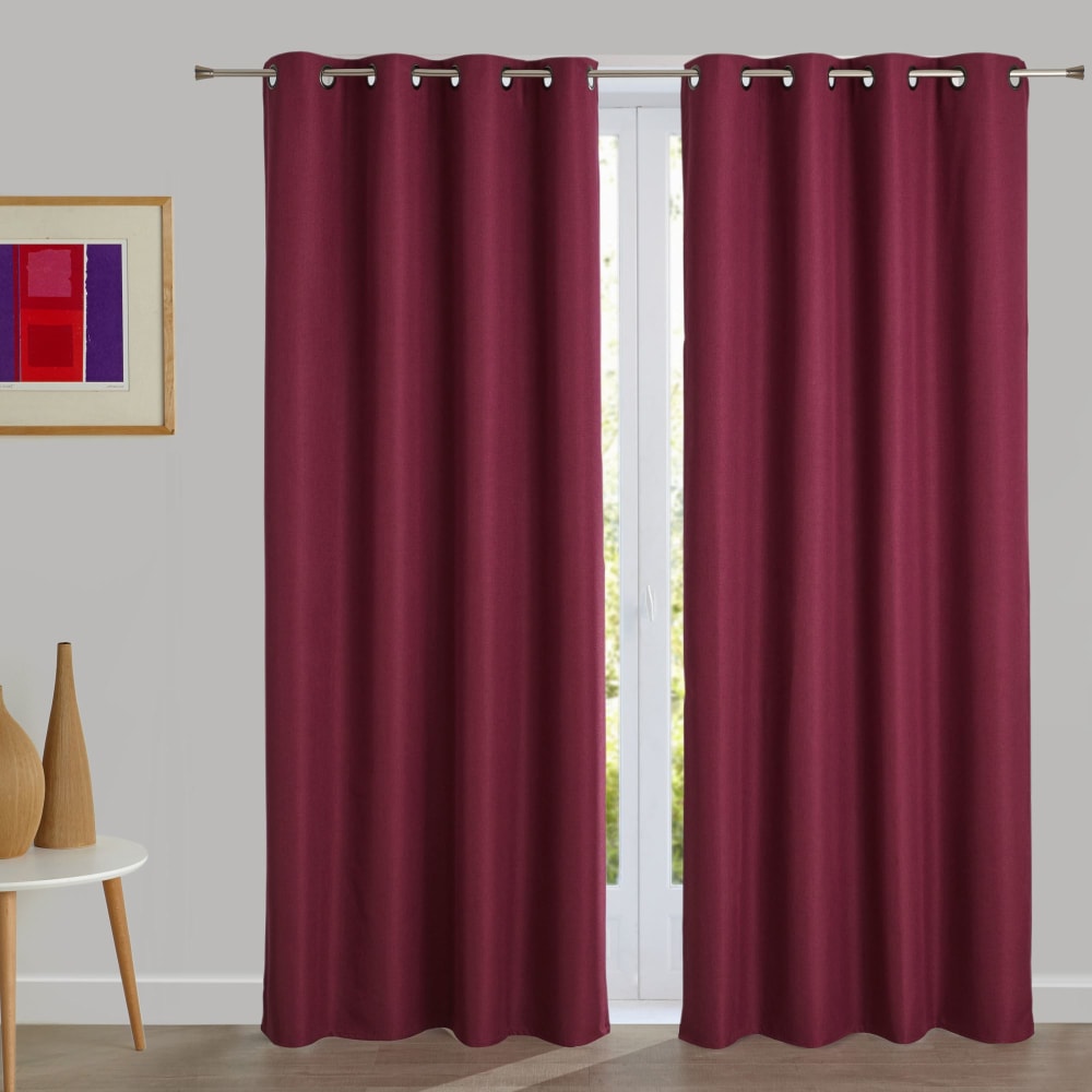 Rideau occultant en polyester rose pivoine 140x240cm