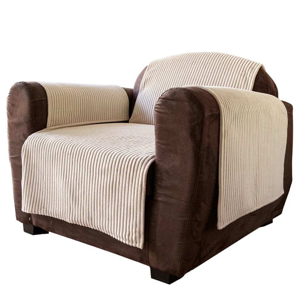 Protège fauteuil en polyester blanc écru 55x200cm — vue 3