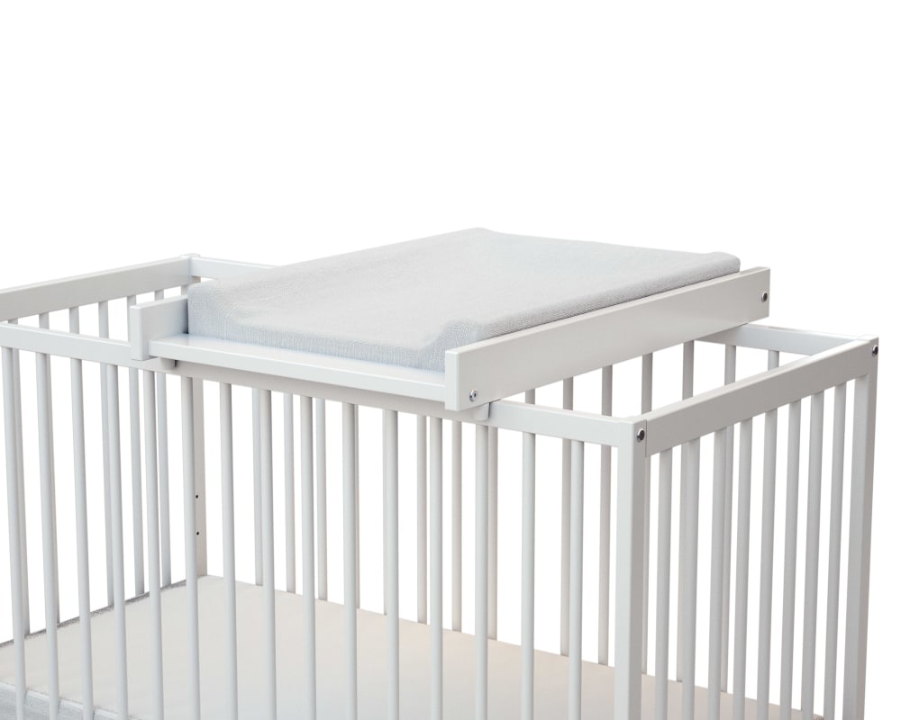 Plan à langer amovible pour lit bébé en bois Blanc 60 x 120 cm