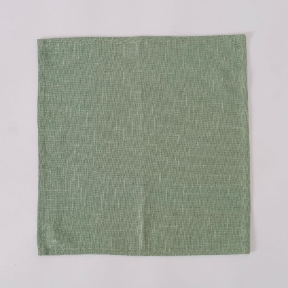 Set de 2 serviettes de table 100% coton vert 40x40cm — vue 4