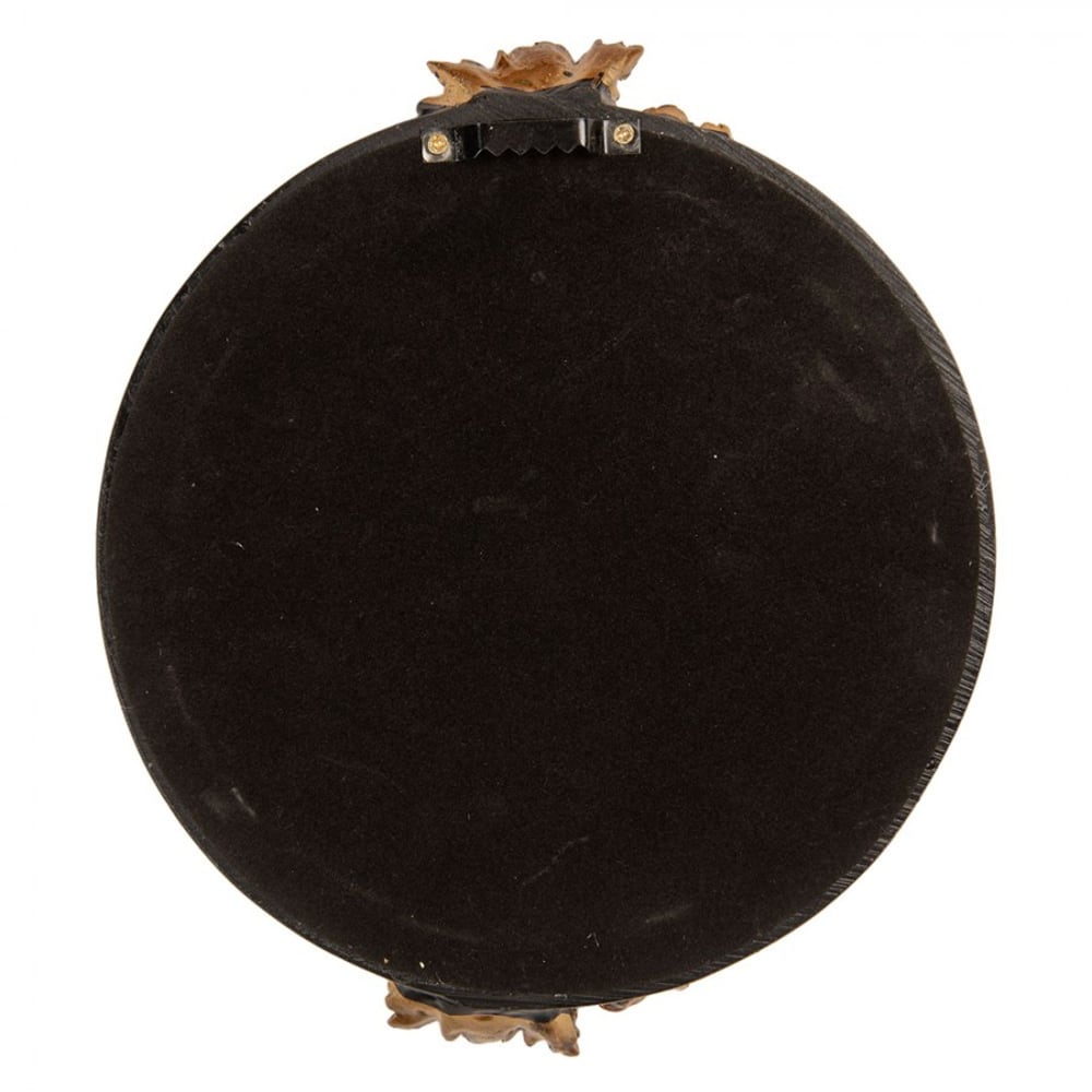 Miroir classique rond noir et doré 17x2x20cm
