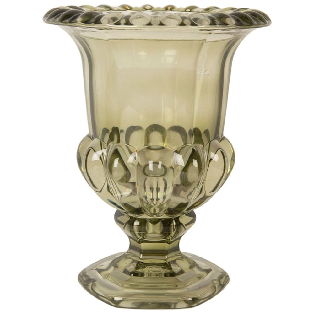 Vase vasque en verre vert 18x18x22cm