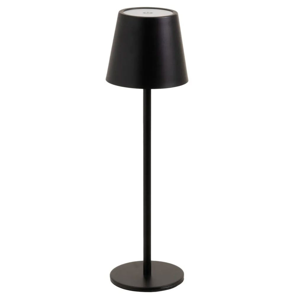 Lampe à poser en métal noir LED sans fil 11x11x37cm