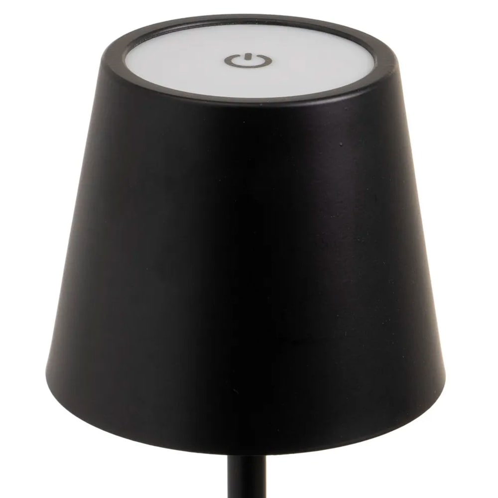 Lampe à poser en métal noir led sans fil 11x11x37cm — vue 3