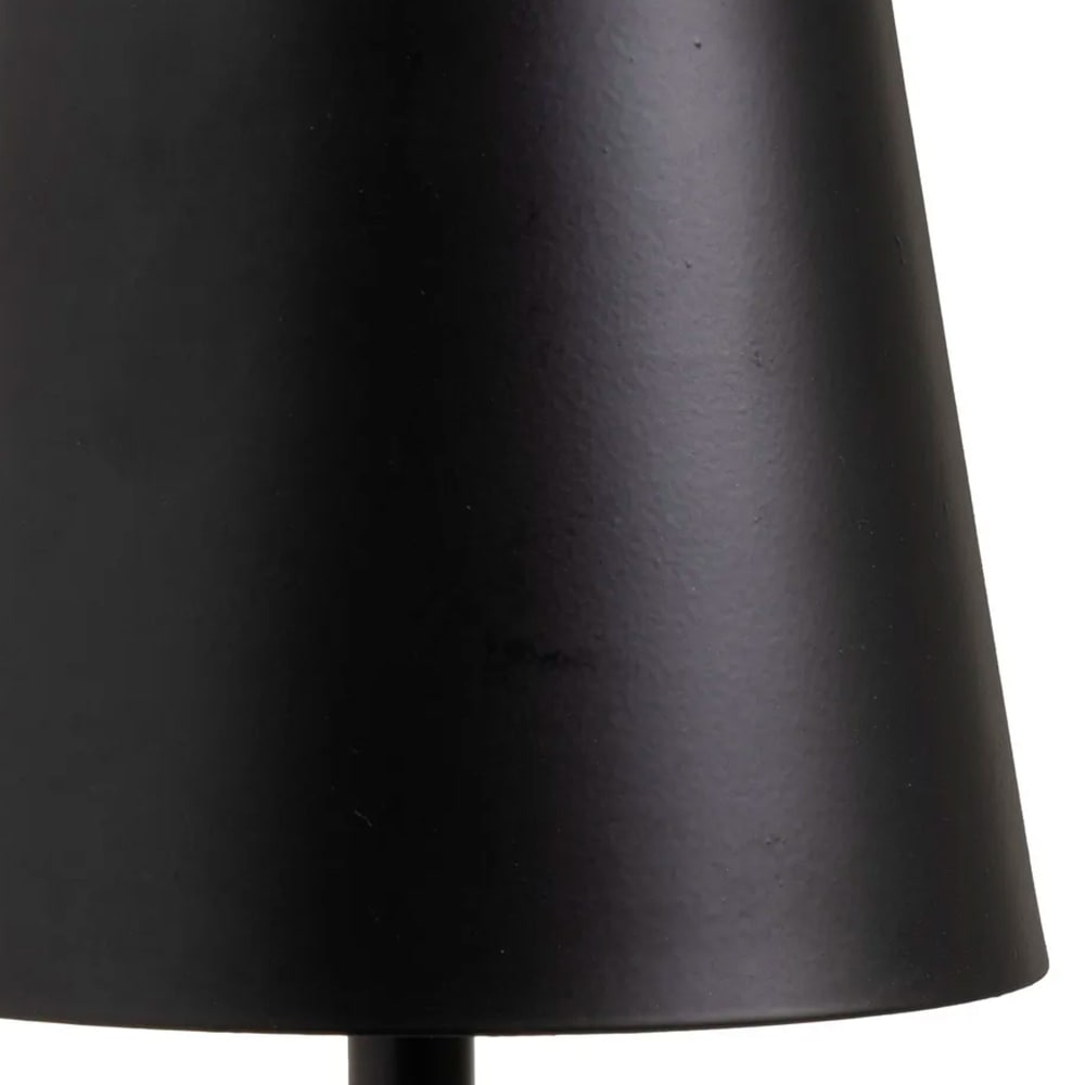 Lampe à poser en métal noir led sans fil 11x11x37cm — vue 4
