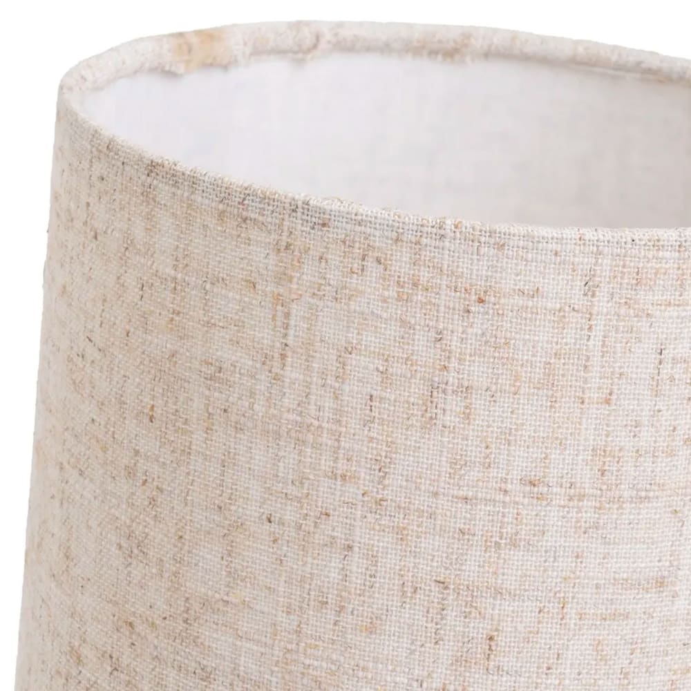 Lampe à poser en bois et abat jour lin beige 16x16x37cm — vue 4