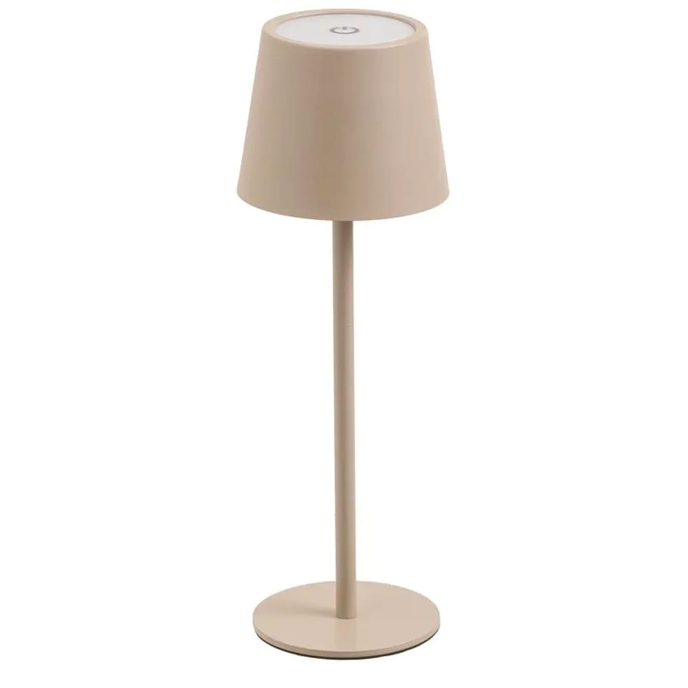 Lampe à poser en métal beige LED sans fil 9x9x27cm