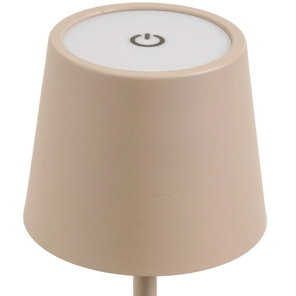 Lampe à poser en métal beige led sans fil 9x9x27cm — vue 3