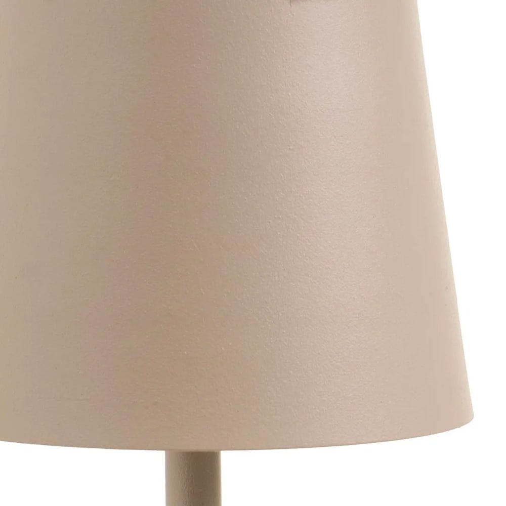 Lampe à poser en métal beige led sans fil 9x9x27cm — vue 4