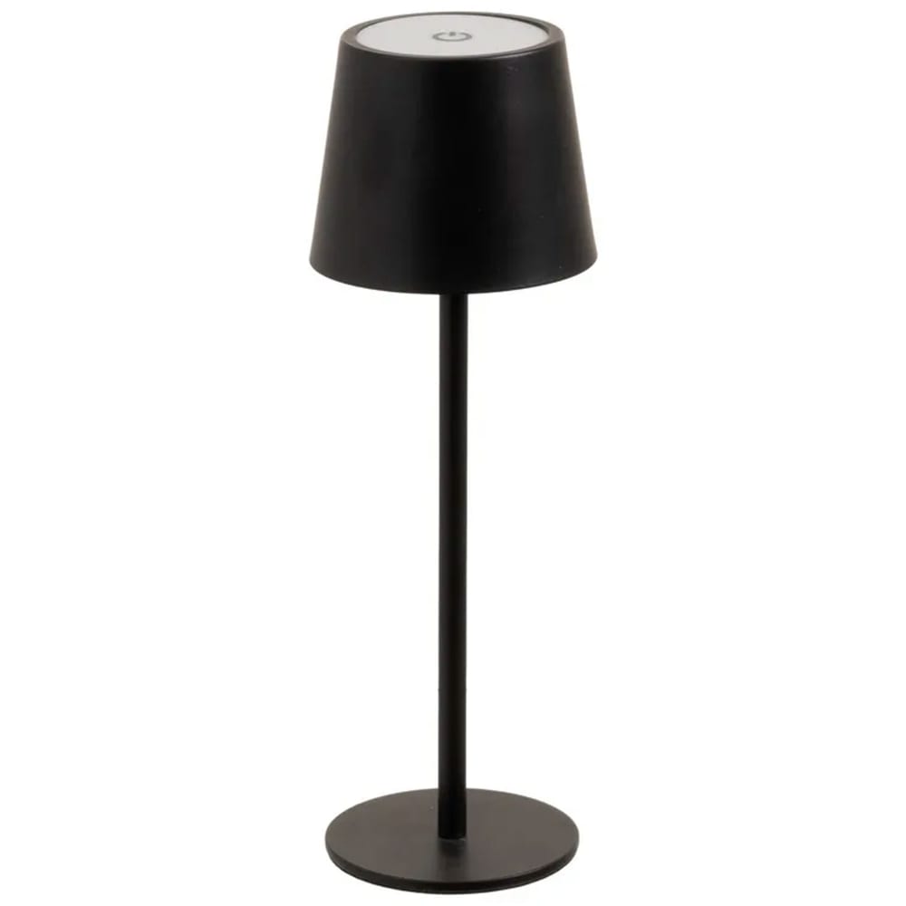 Lampe à poser en métal noir LED sans fil 9x9x27cm
