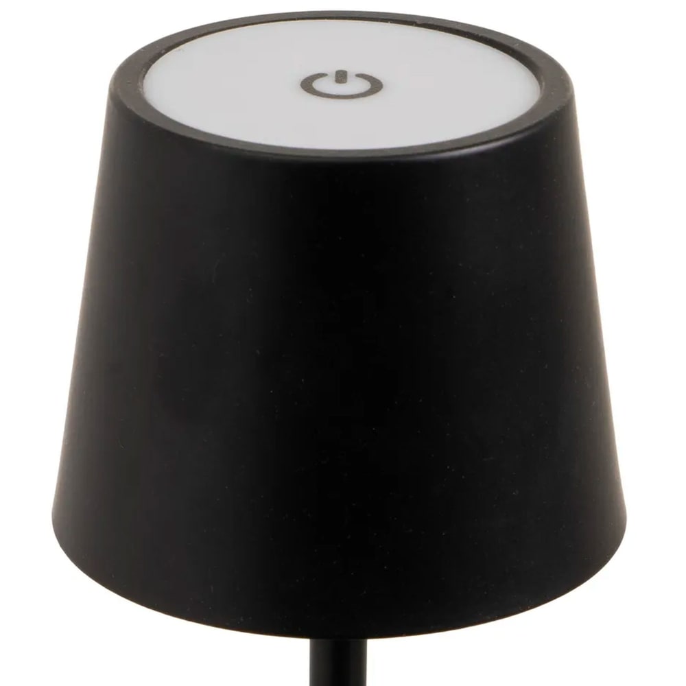 Lampe à poser en métal noir led sans fil 9x9x27cm — vue 3